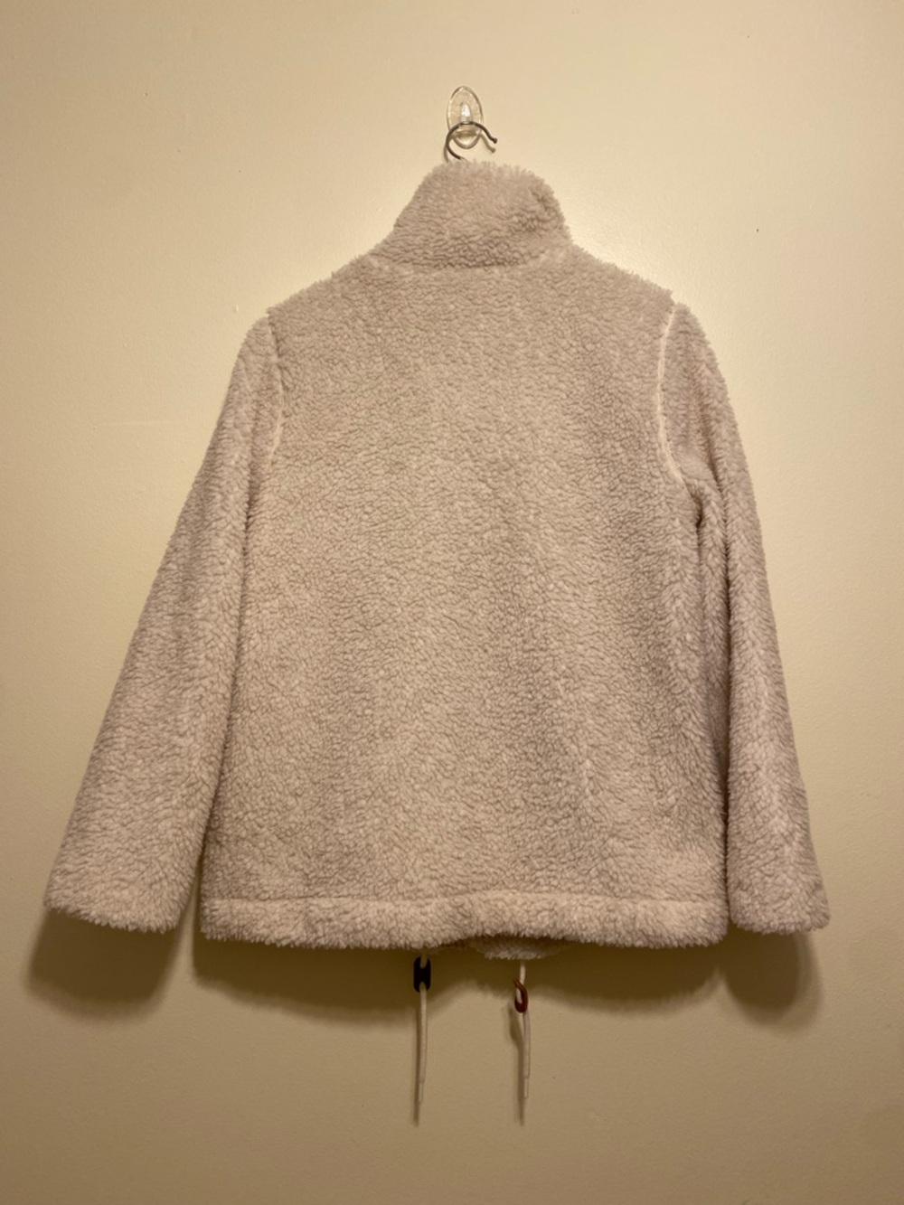 Madewell Sherpa Cream Zip-Front Jacket with Subtle Stripe Lining. Style NB256 - Picture 5 of 11